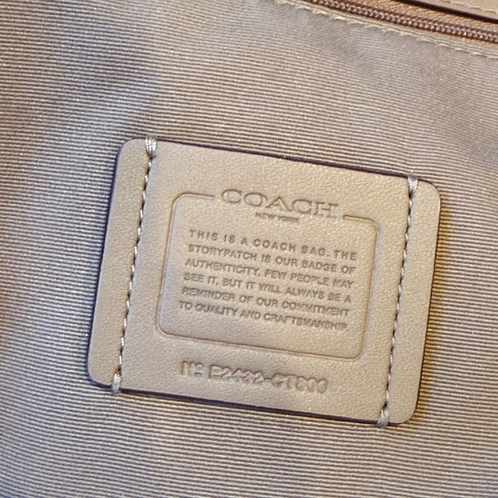 Coach mini bucket taupe cream silver logo coated canvas 2 strap options like new - Picture 4 of 6